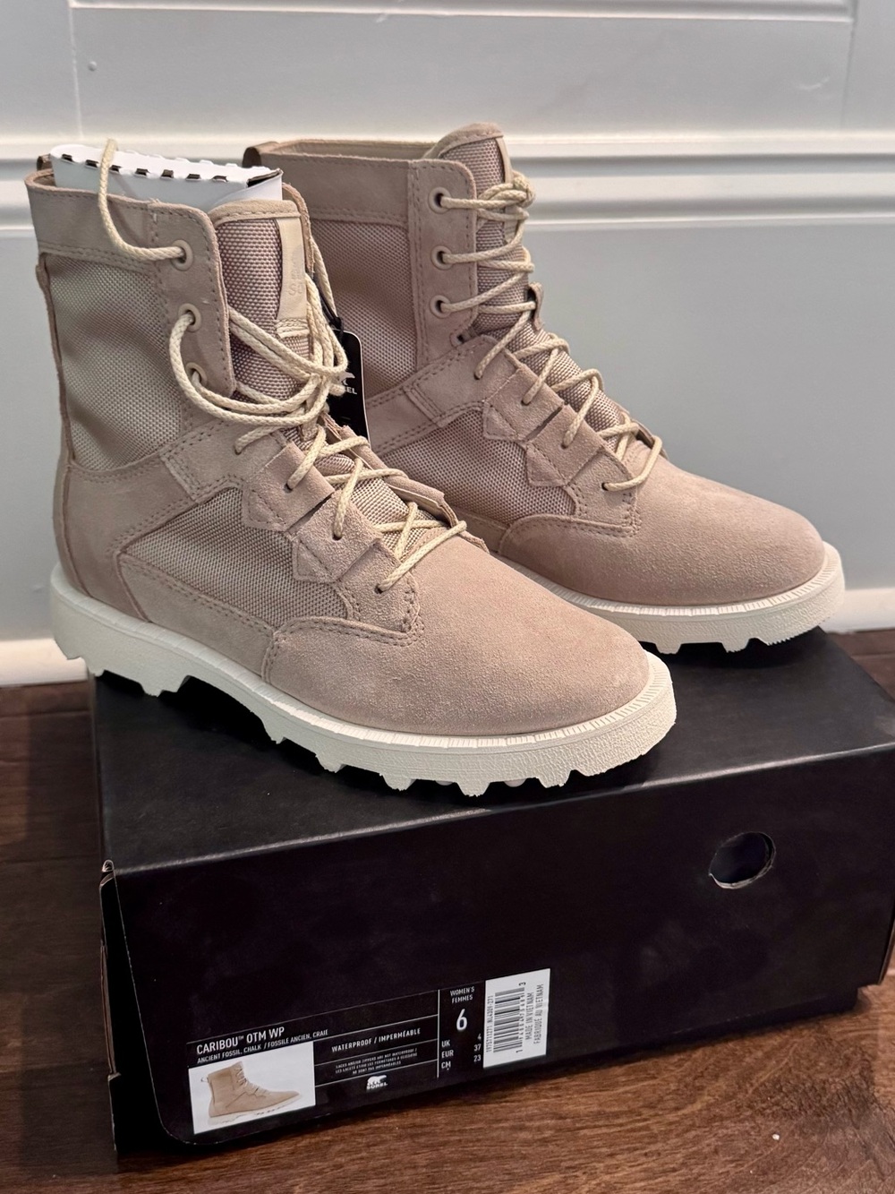 Sorel Lace-Up Caribou Boots - Chalk